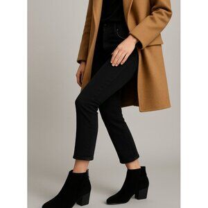 Aquatalia Farrow Black Perforated Suede Bootie Women's, Size 9.5